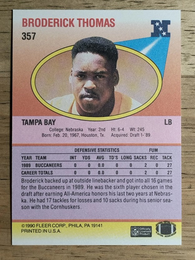 1990 Fleer #357 Broderick Thomas