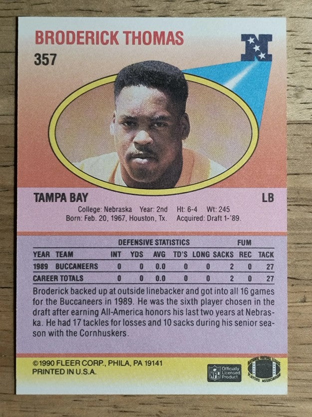 1990 Fleer #357 Broderick Thomas