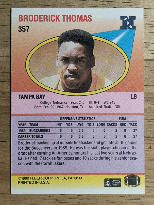1990 Fleer #357 Broderick Thomas