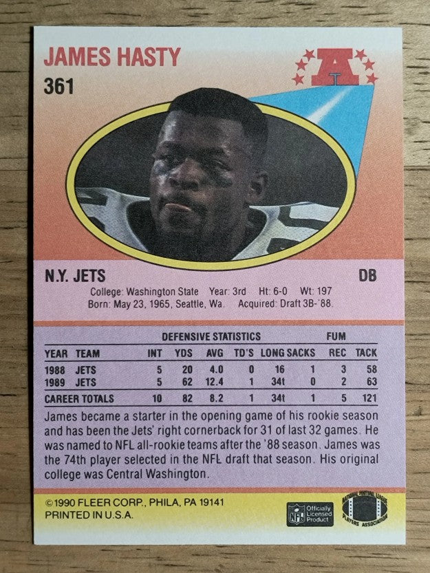 1990 Fleer #361 James Hasty