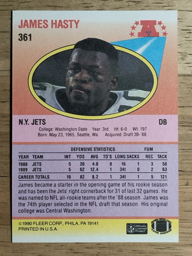 1990 Fleer #361 James Hasty