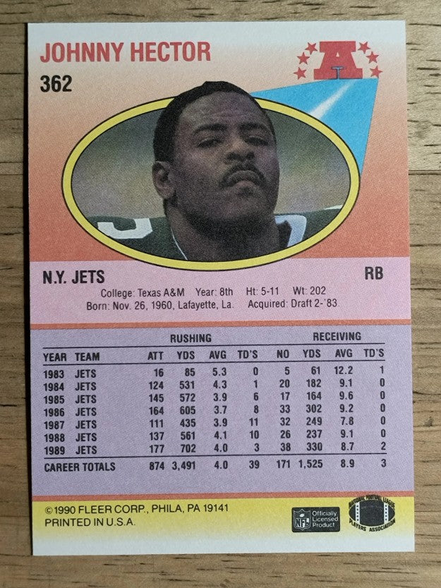 1990 Fleer #362 Johnny Hector