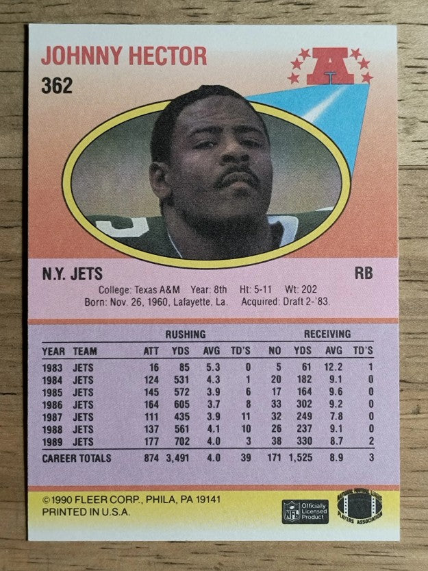 1990 Fleer #362 Johnny Hector