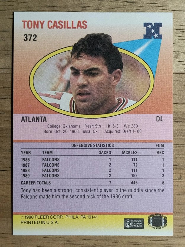 1990 Fleer #372 Tony Casillas