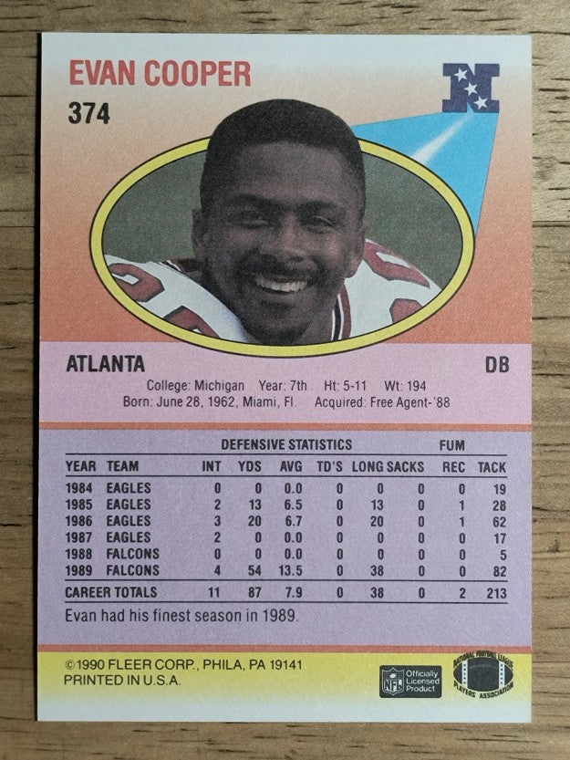 1990 Fleer #374 Evan Cooper