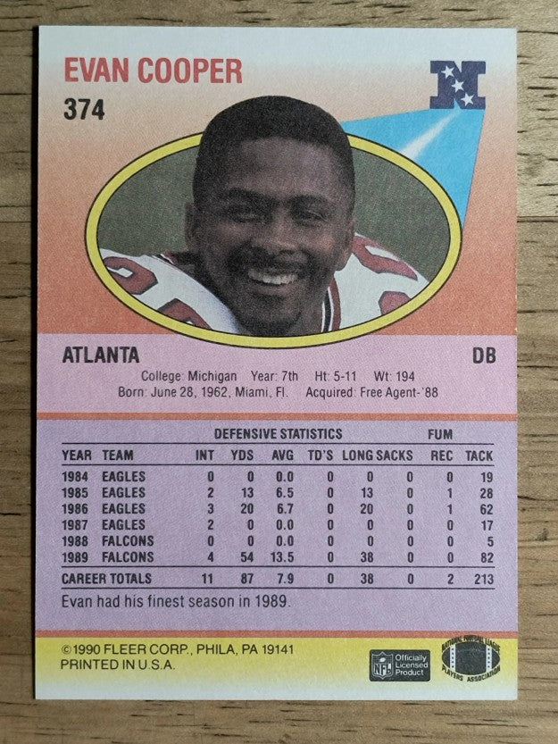 1990 Fleer #374 Evan Cooper