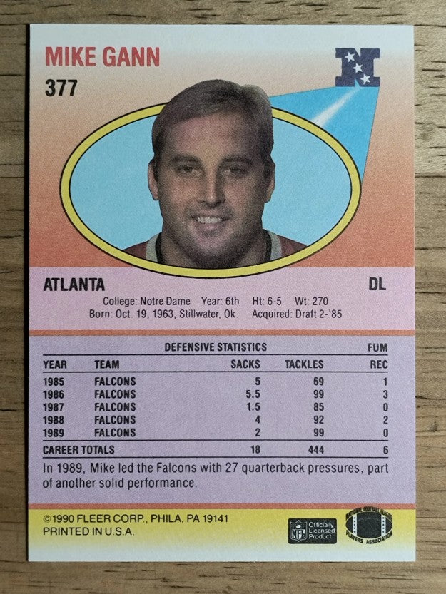1990 Fleer #377 Mike Gann