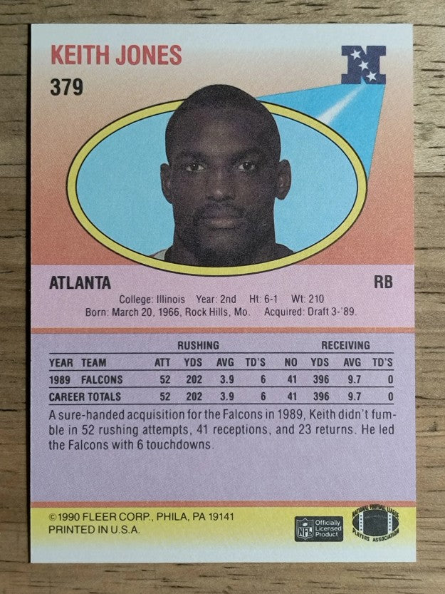 1990 Fleer #379 Keith Jones