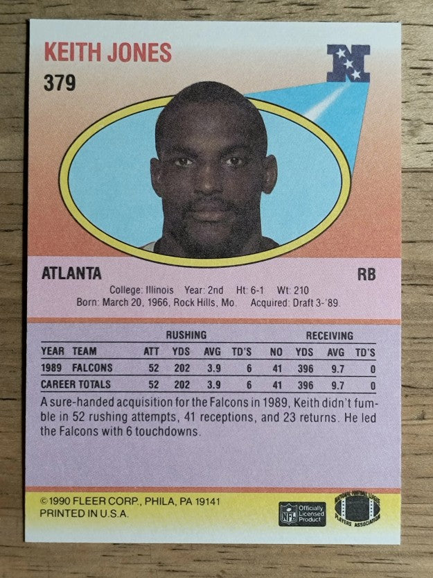 1990 Fleer #379 Keith Jones