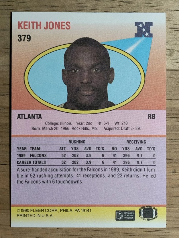 1990 Fleer #379 Keith Jones