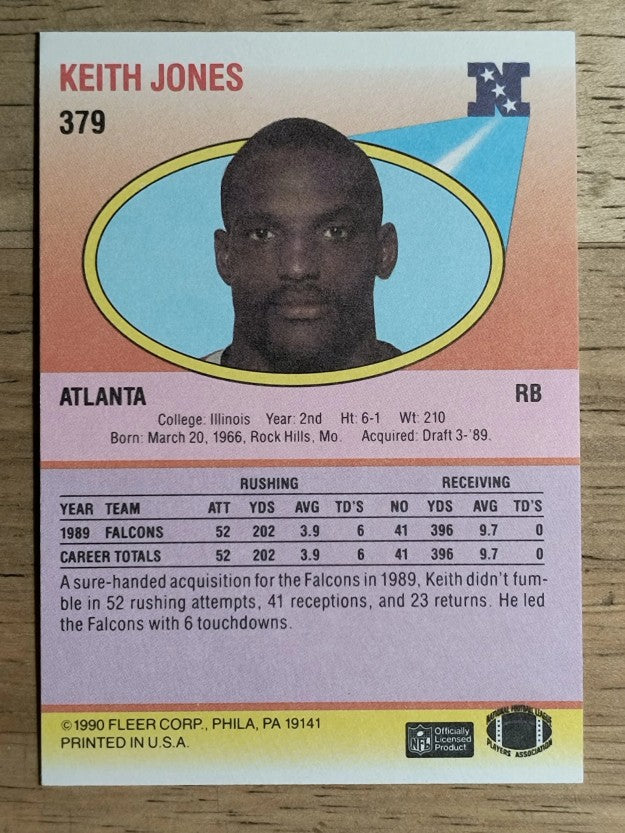 1990 Fleer #379 Keith Jones