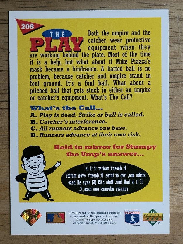 1994 Fun Pack #208 Mike Piazza WC