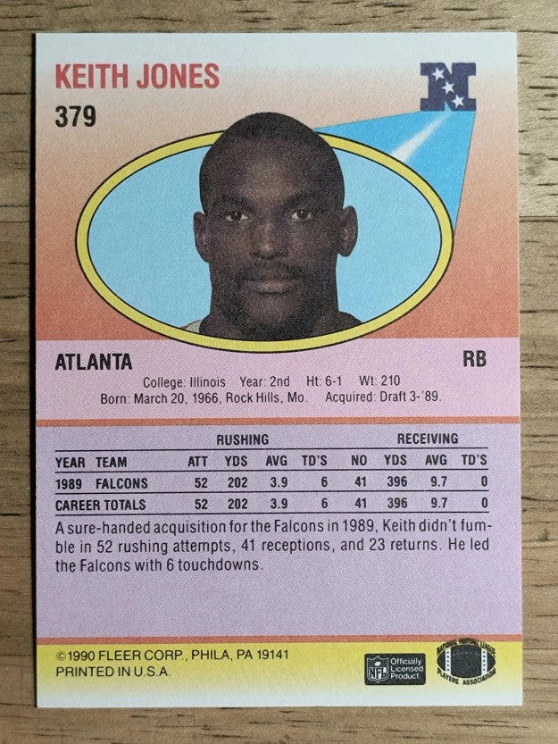 1990 Fleer #379 Keith Jones