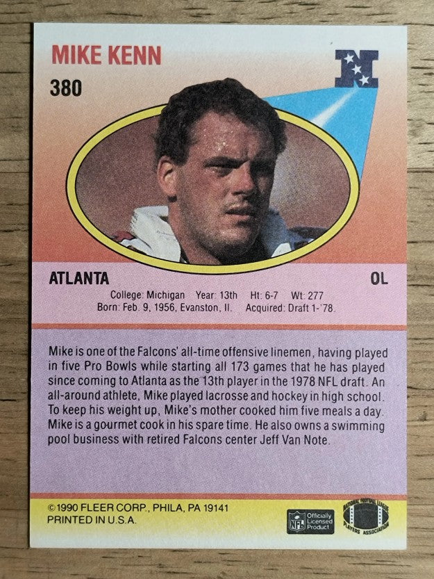 1990 Fleer #380 Mike Kenn