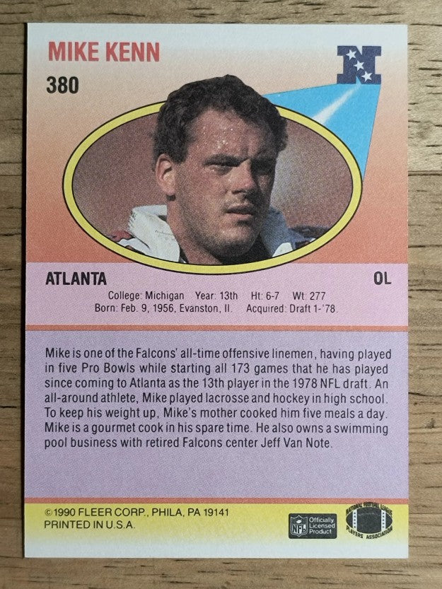 1990 Fleer #380 Mike Kenn