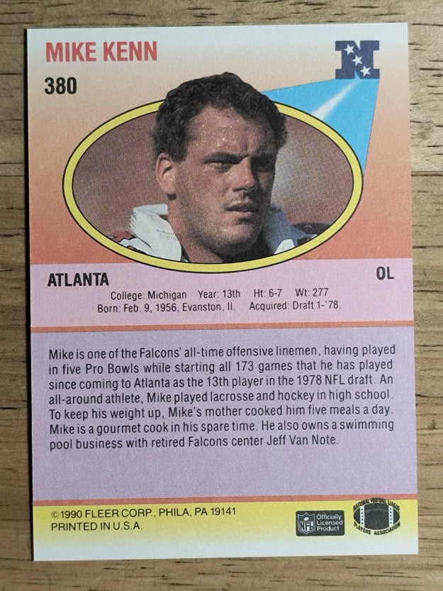 1990 Fleer #380 Mike Kenn