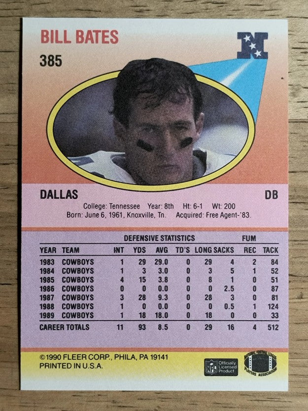 1990 Fleer #385 Bill Bates
