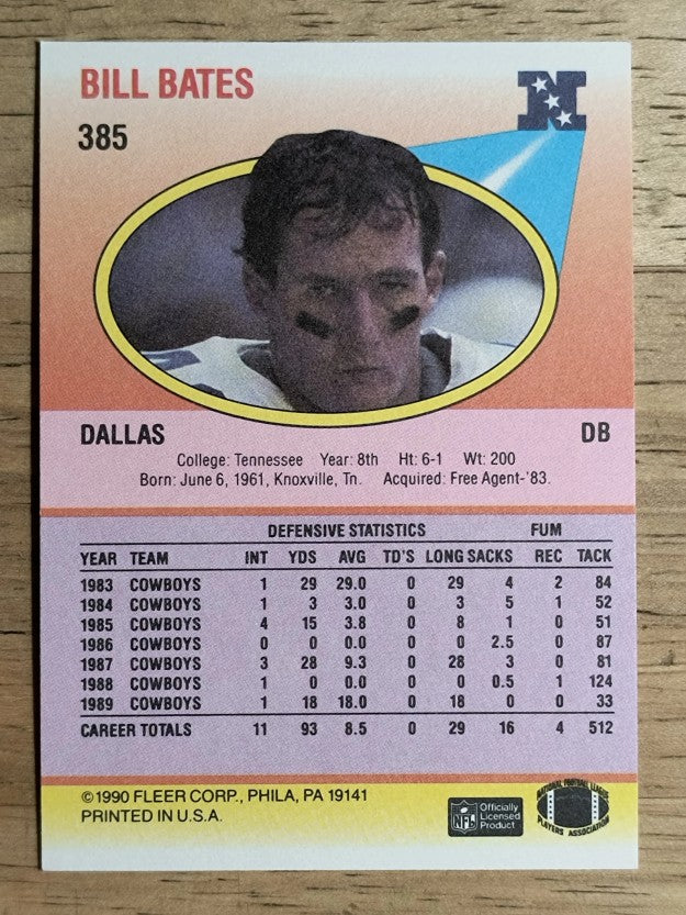 1990 Fleer #385 Bill Bates