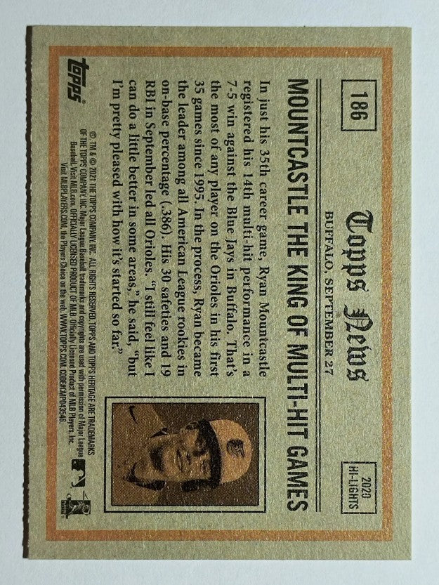 2021 Topps Heritage #186 Ryan Mountcastle IA