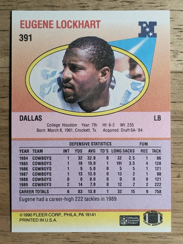 1990 Fleer #391 Eugene Lockhart
