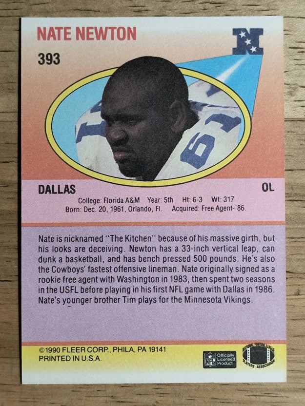 1990 Fleer #393 Nate Newton