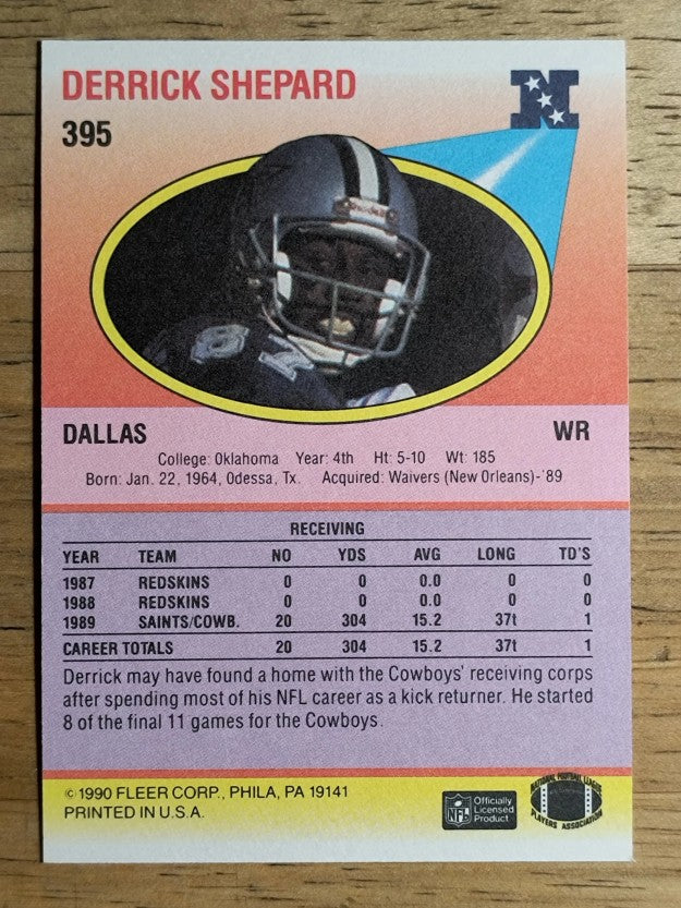 1990 Fleer #395 Derrick Shepard RC