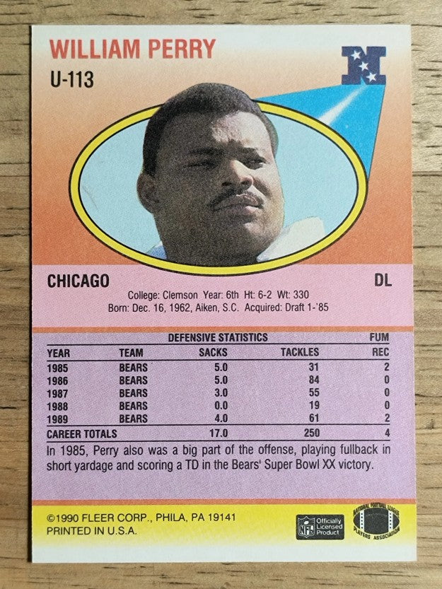 1990 Fleer Update #U113 William Perry