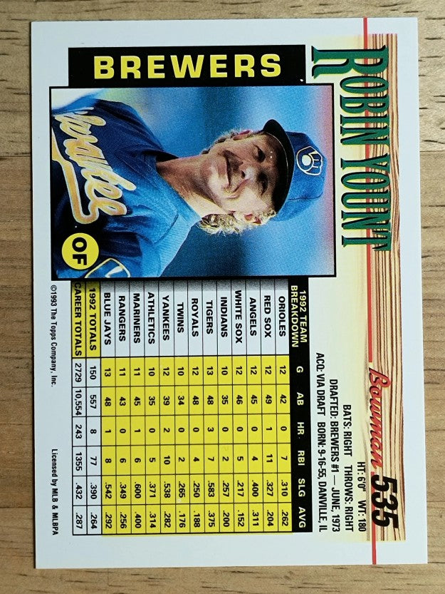 1993 Bowman #535 Robin Yount