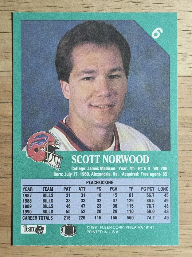 1991 Fleer #6 Scott Norwood