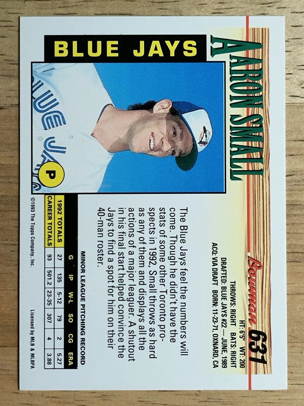 1993 Bowman #631 Aaron Small RC