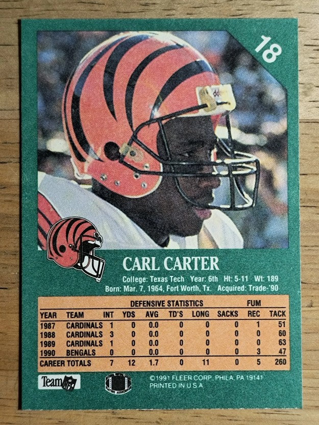 1991 Fleer #18 Carl Carter