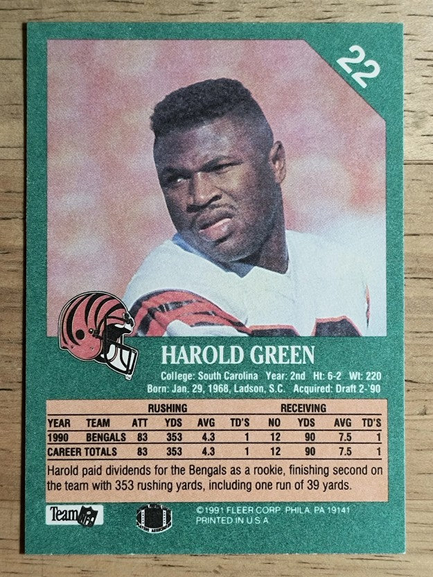 1991 Fleer #22 Harold Green