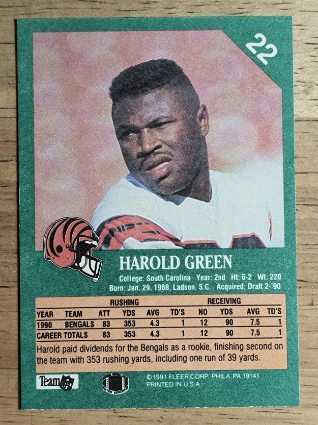 1991 Fleer #22 Harold Green