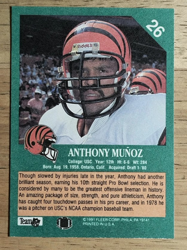 1991 Fleer #26 Anthony Munoz
