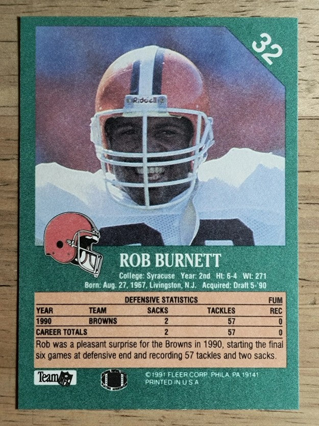 1991 Fleer #32 Rob Burnett RC