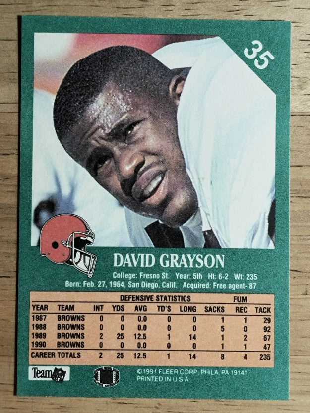 1991 Fleer #35 David Grayson