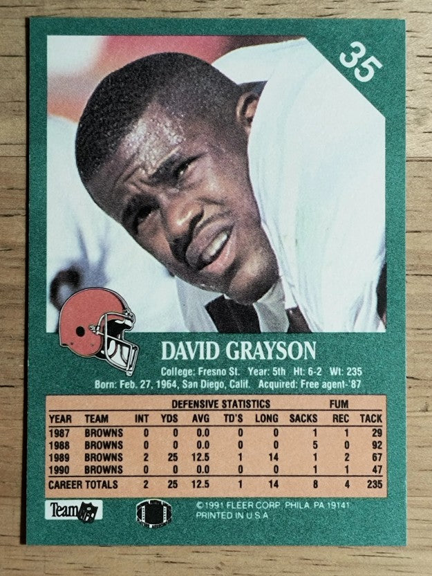 1991 Fleer #35 David Grayson