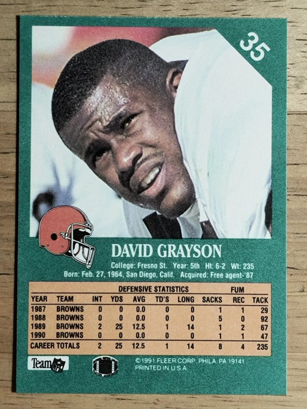 1991 Fleer #35 David Grayson