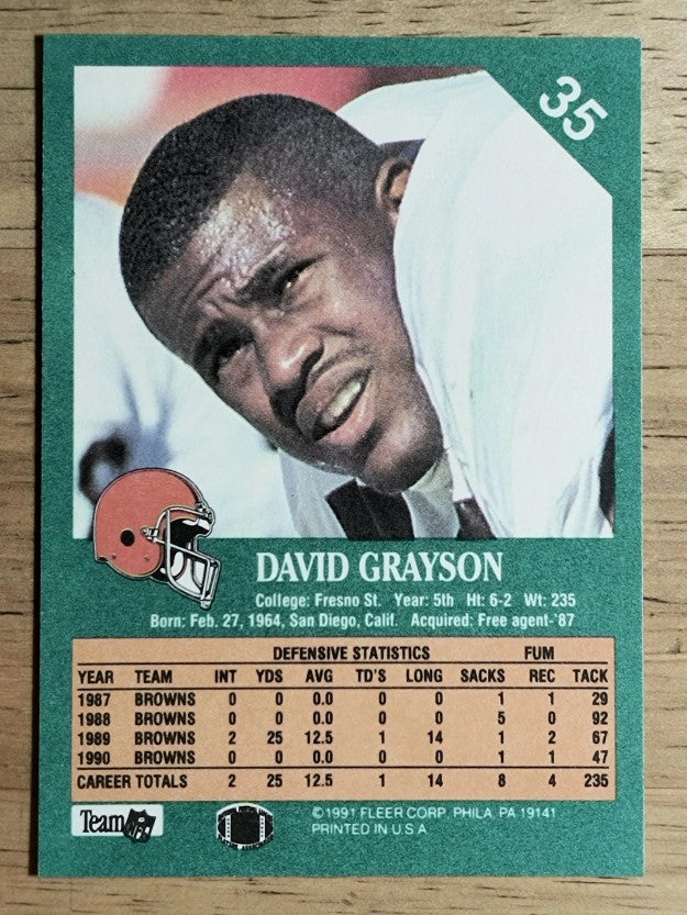 1991 Fleer #35 David Grayson
