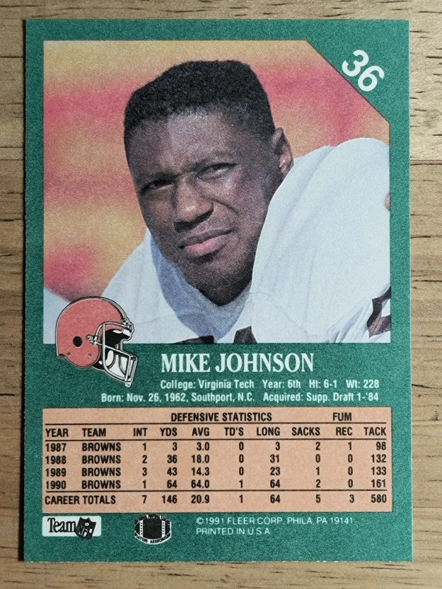 1991 Fleer #36 Mike Johnson