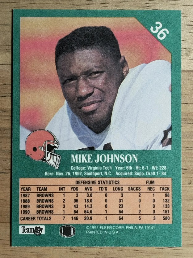1991 Fleer #36 Mike Johnson