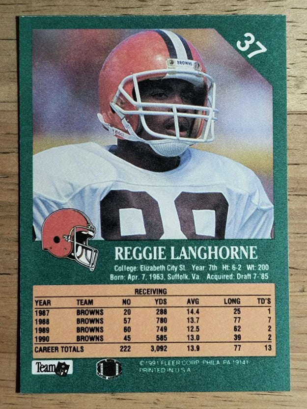 1991 Fleer #37 Reggie Langhorne