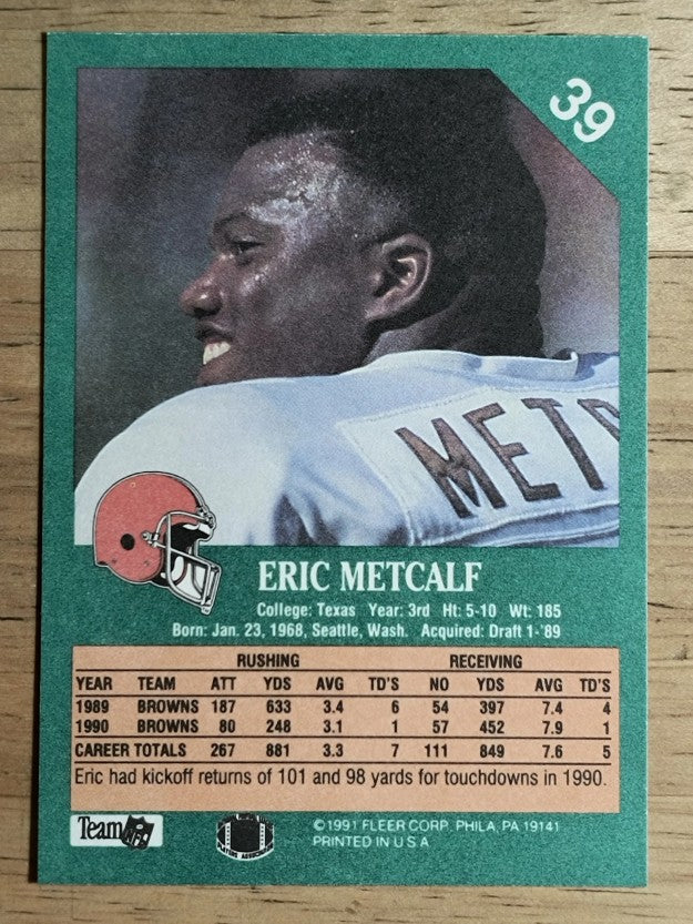 1991 Fleer #39 Eric Metcalf