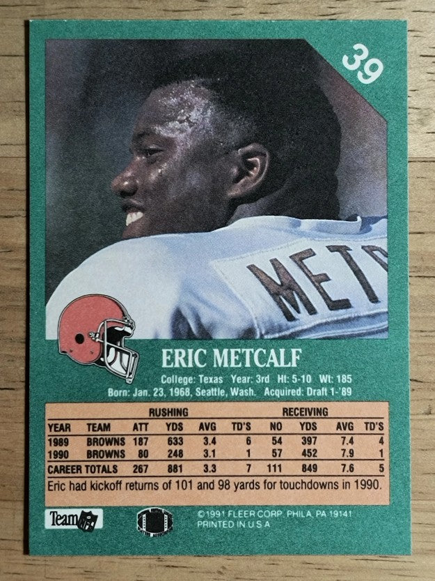 1991 Fleer #39 Eric Metcalf
