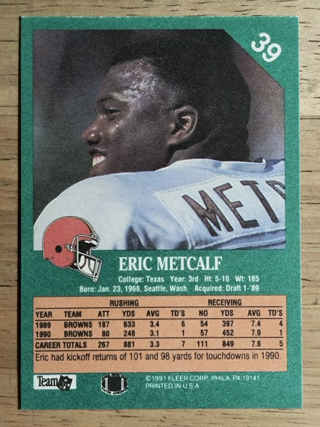 1991 Fleer #39 Eric Metcalf