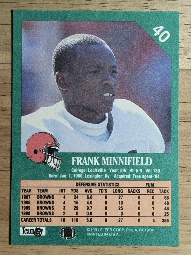 1991 Fleer #40 Frank Minnifield