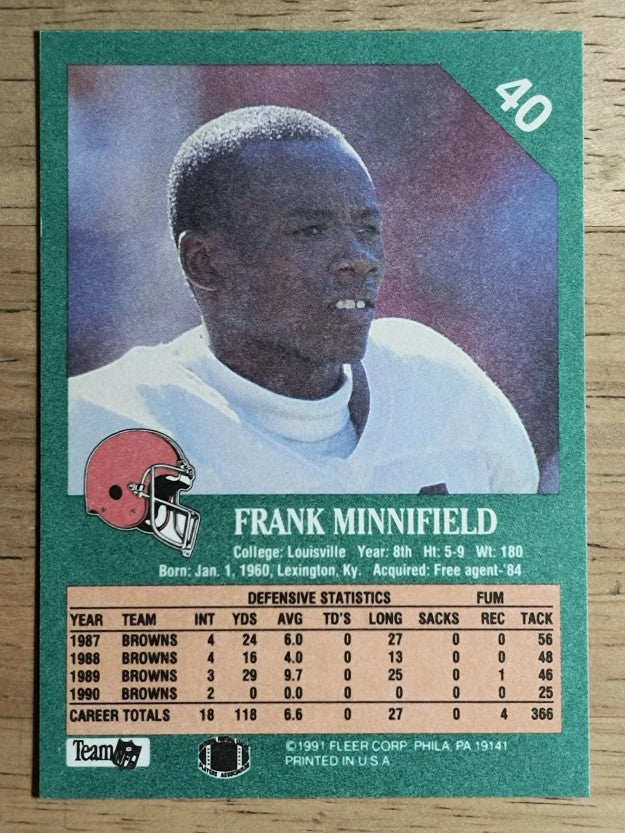 1991 Fleer #40 Frank Minnifield