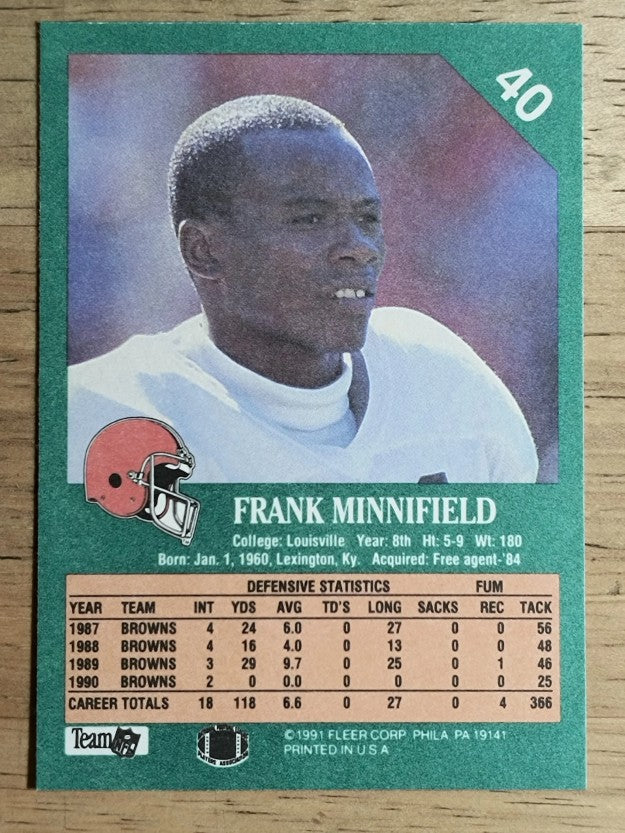 1991 Fleer #40 Frank Minnifield