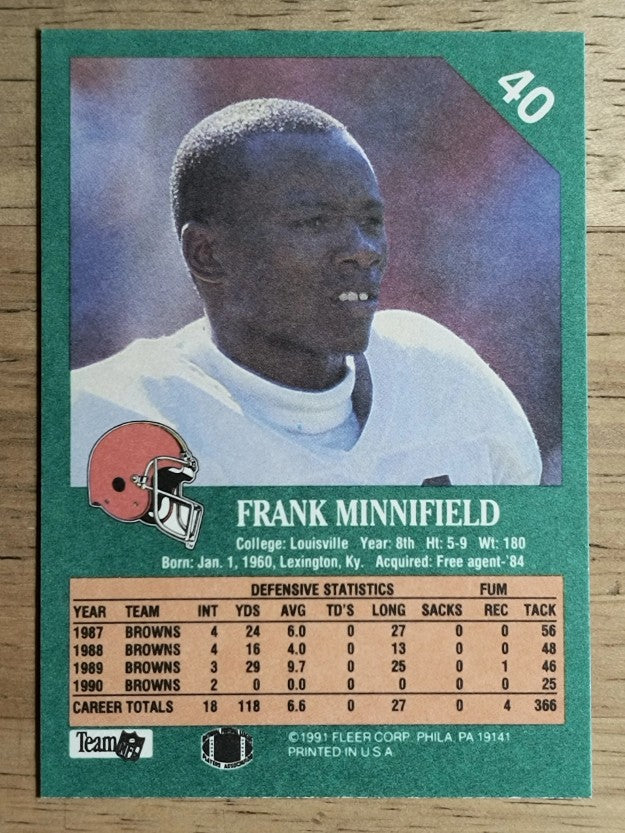 1991 Fleer #40 Frank Minnifield