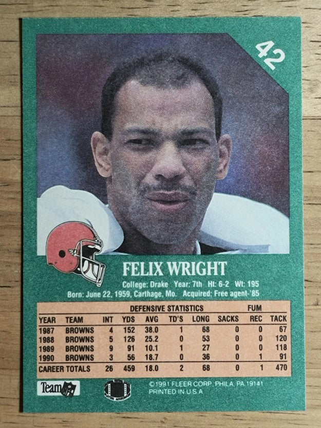 1991 Fleer #42 Felix Wright